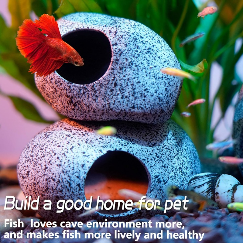 Hide Cave Ceramic - Dekorasi Akuarium Gua Batu untuk Ikan,